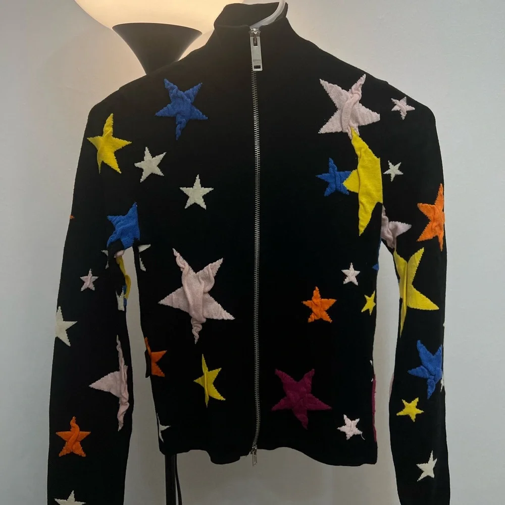 Vintage Moschino Embroidered Star Zip-Up Jacket - Picture 1 of 5